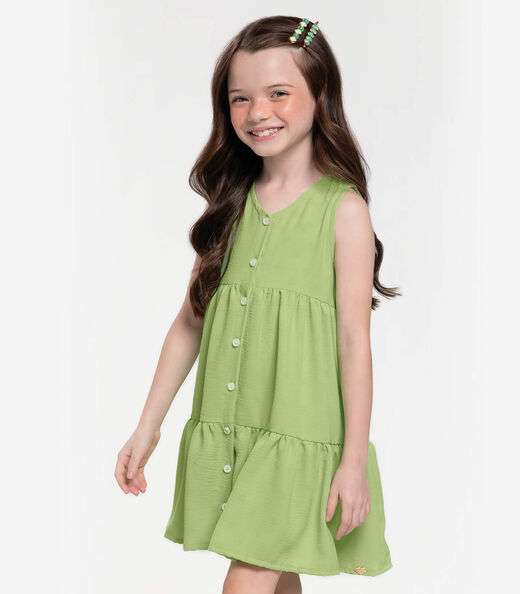 Vestido Infantil Em Air Flow Trick Nick Verde