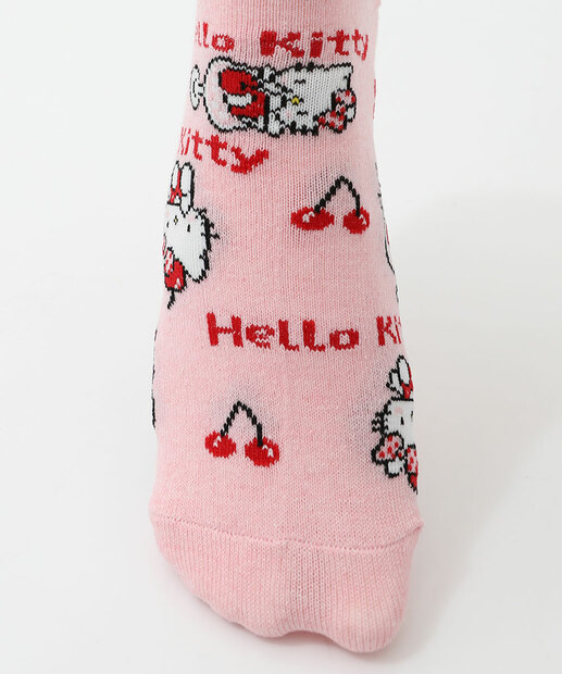 Kit 2 Pares Meias Feminina Cano Curto Hello Kitty Preto