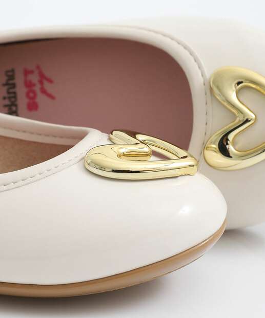 Sapatilha Infantil Detalhe Metalizado Molekinha Branco