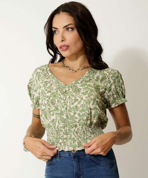 Image_Blusa Feminina Estampa Floral Manga Curta Marisa