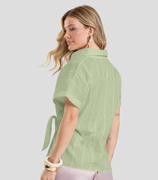 Camisa Feminina em Tricoline Dianna Verde