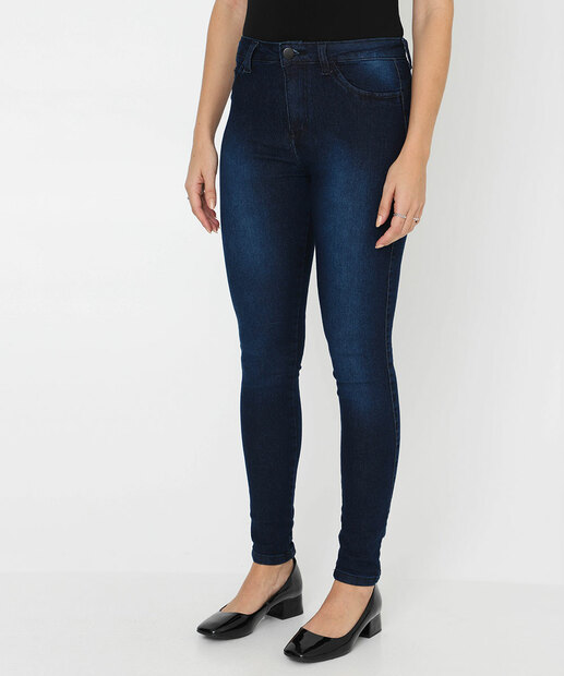 Calça Jeans Skinny Feminina Cintura Média Biotipo Azul