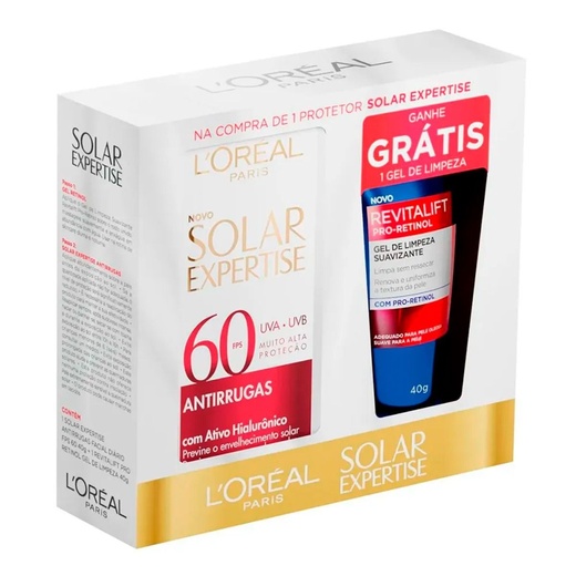 Image_Kit L'Oréal Paris Protetor Solar Expertise FPS60 Antirrugas 40g Com Gel de Limpe