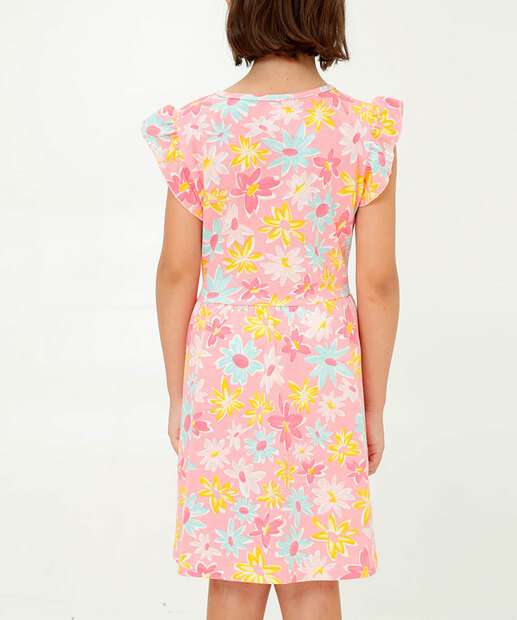 Vestido Infantil Estampa Flores Marisa Tam 4 a 10