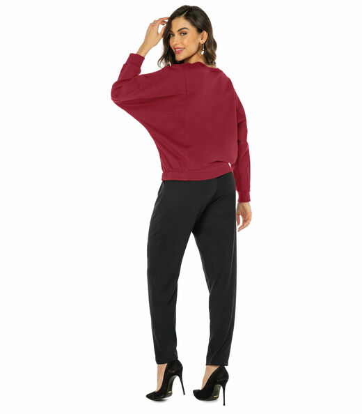 Blusão Feminino Recortes Rovitex Vermelho