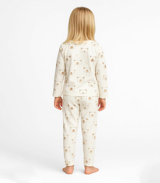 Pijama Infantil Estampado Select Bege