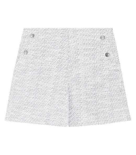 Shorts Feminino de Tweed Shine Endless Branco