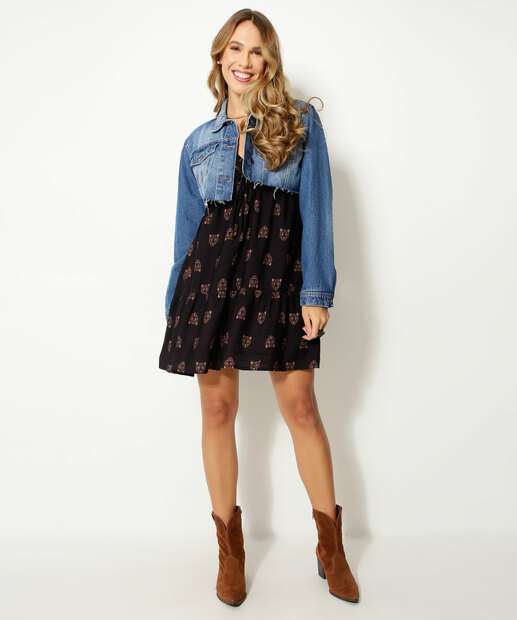 Jaqueta Feminina Cropped Jeans Marisa