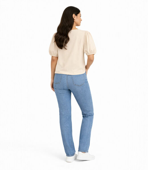 Blusa Feminina Manga Com Volume Infinita Cor Marrom