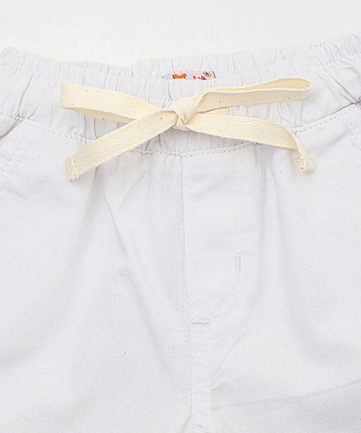Bermuda Infantil Sarja Bolsos MR Tam 1 a 3 Branco