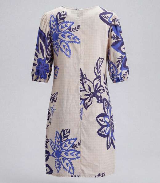 Vestido Midi Com Manga Flare 3/4 Infinita Cor Azul