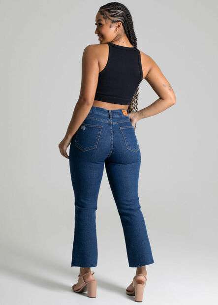 Calça Jeans Sawary Cropped Flare - 277419