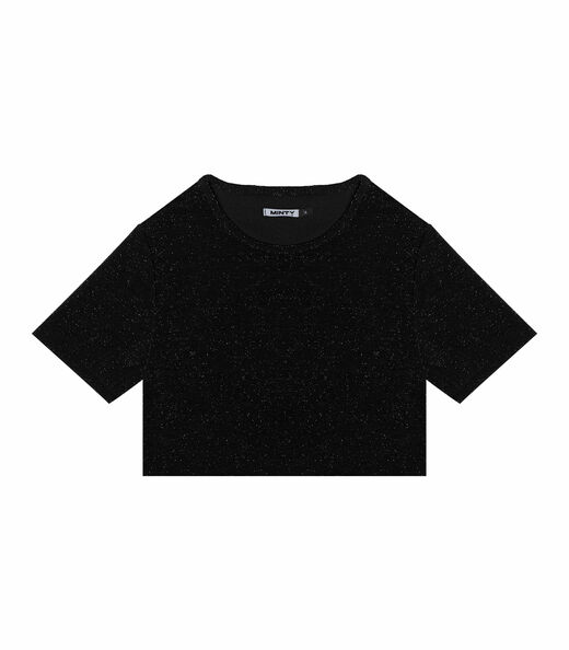 Blusa Juvenil Feminina Em Lurex Minty Preto