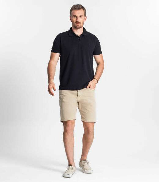 Camisa Polo Básica Masculina Diametro Preto