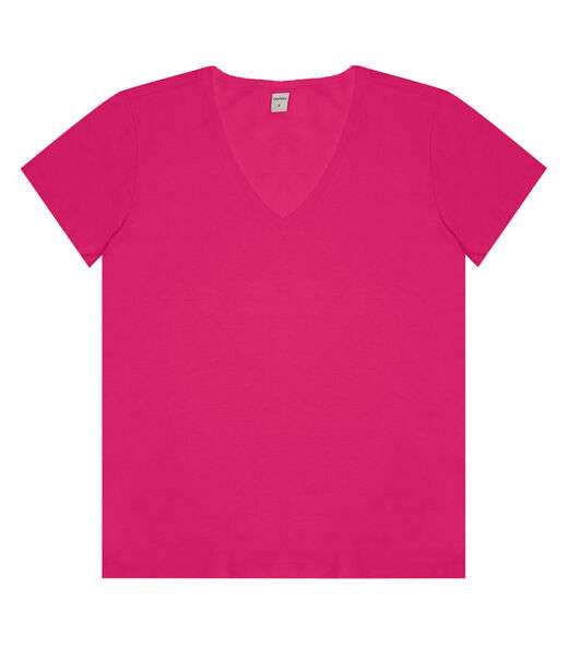 Blusa Feminina Manga Curta Decote V Rovitex Rosa