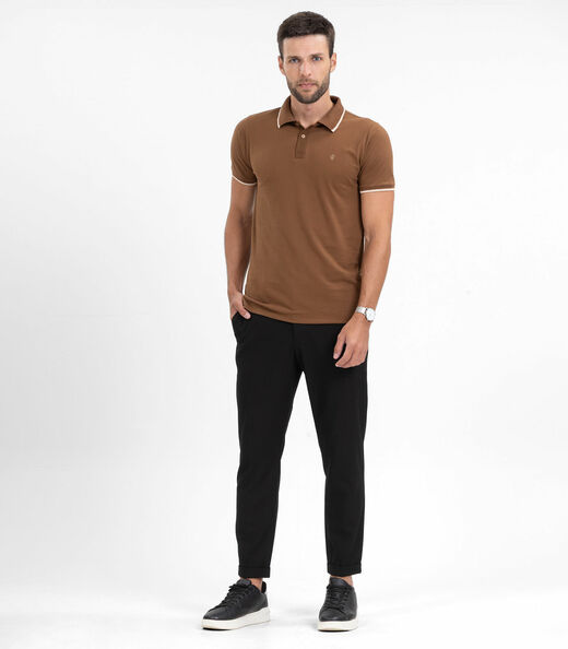Camisa Polo Masculina Diametro Marrom