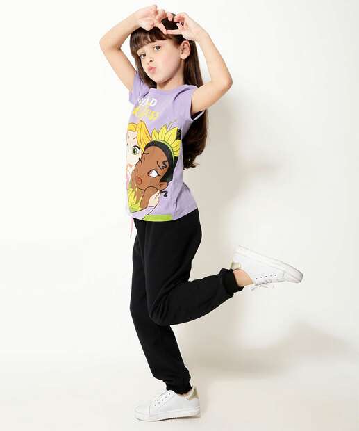 Camiseta Infantil Estampa Princesas Disney Tam 4 a 10