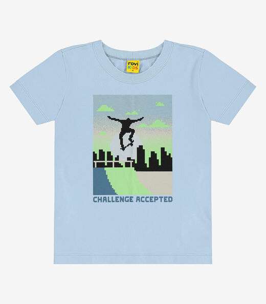 Camiseta Infantil Manga Curta Rovi Kids Azul