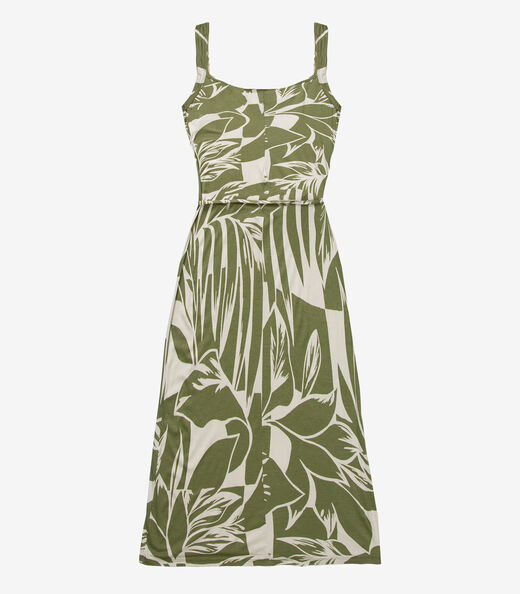 Vestido Feminino Midi Visco Premiere Infinita Cor Verde