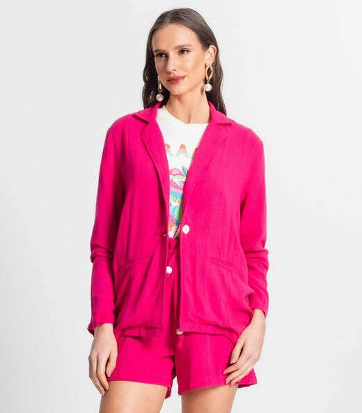 Blazer De Linho Strong Feminino Endless Rosa