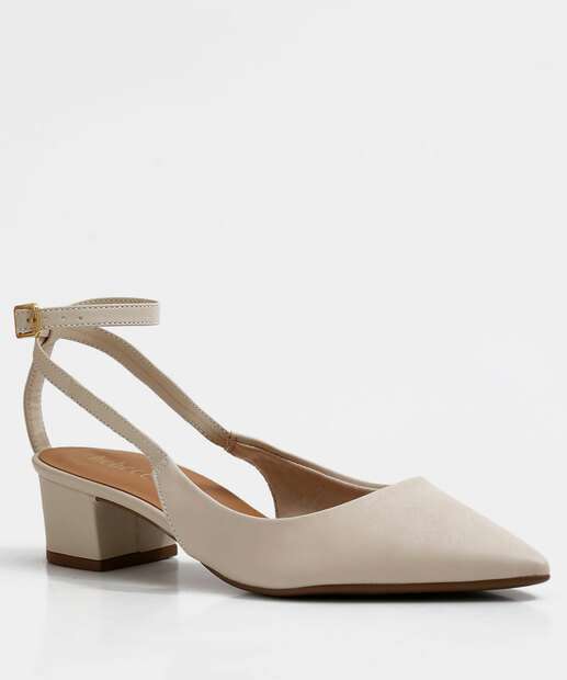 Scarpin Feminino Slingback Salto Grosso Bebecê 