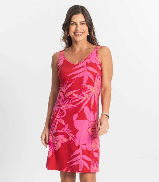 Vestido Estampado Rovitex Rosa