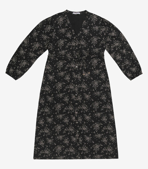 Vestido Midi Manga Longa Plus Size Secret Glam Preto