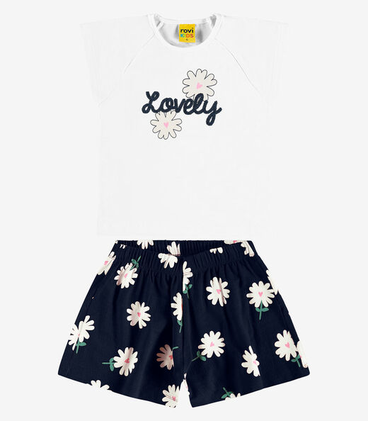 Image_Conjunto Blusa com Shorts Cotton Rovi Kids Branco