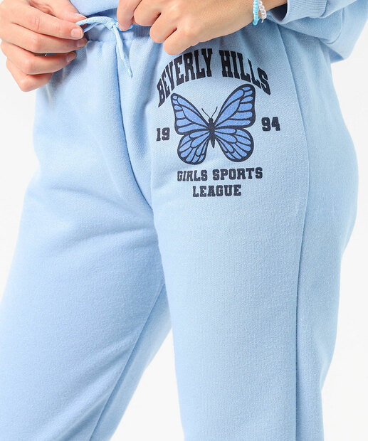 Calça Juvenil Moletom Estampada Marisa Tam 10 a 16 Azul