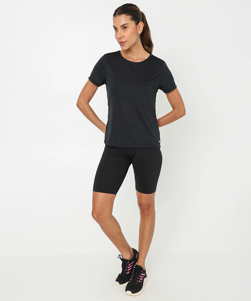 Blusa Feminina Fitness Básica Dry Fit Marisa Preto