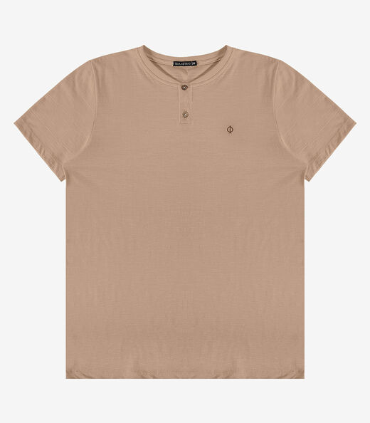 Camiseta Meia Malha Flamê Masculina Diametro Marrom