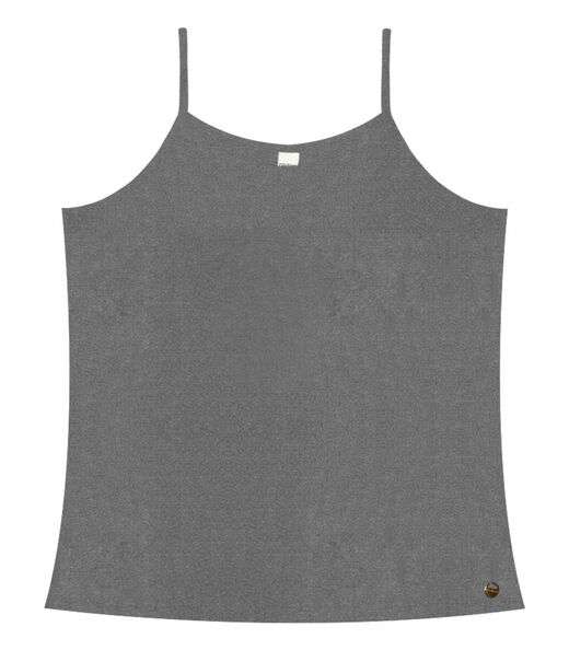 Blusa de Alça Feminina Viscotorcion Básica Rovitex Cinza