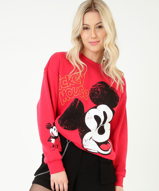 Blusão Feminino Moletom Flanelado Mickey Disney