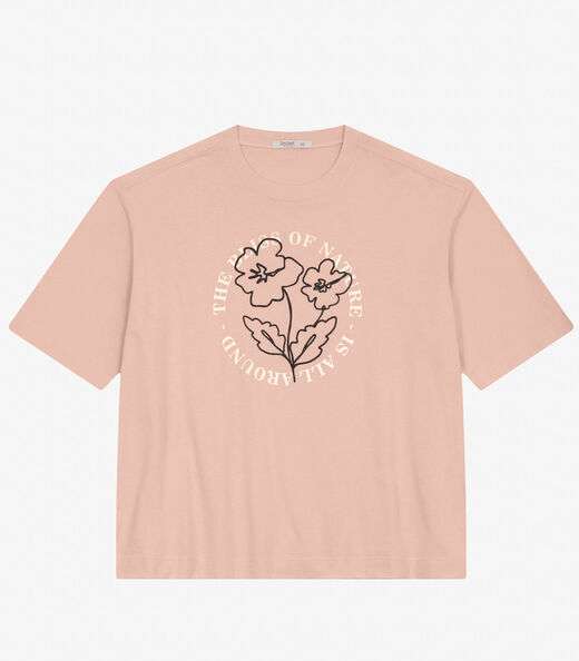 Camiseta Plus Size em Meia Malha Secret Glam Rosa