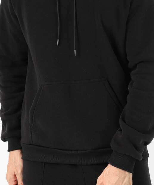 Blusão Masculino Fitness Moletom Canguru Capuz MR Preto