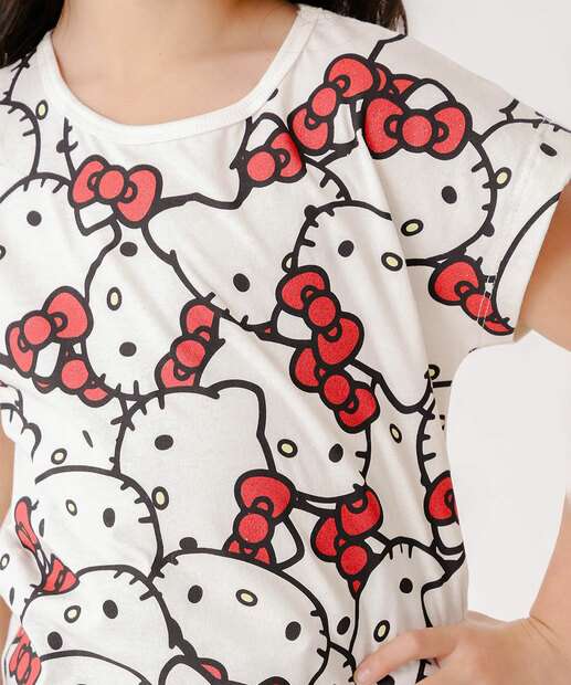Blusa Infantil Estampa Hello Kitty Sanrio Tam 4 a 10