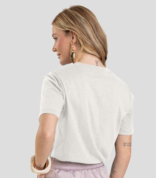 T-Shirt Feminina com Estampa de Frutas Dianna Bege
