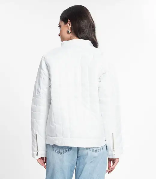Jaqueta Feminina Em Microfibra Endless Branco