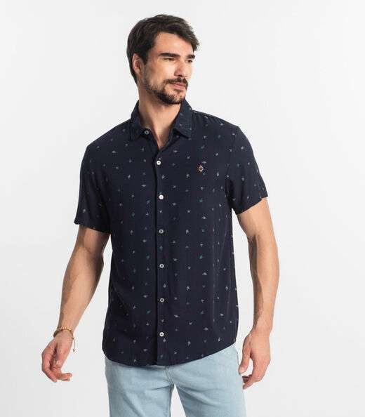 Image_Camisa Masculina Viscose Diamentro Azul