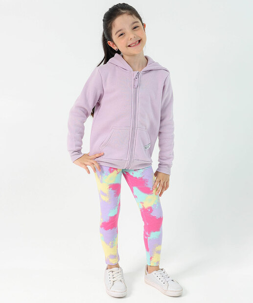 Casaco Infantil Moletom Tam 4 a 10 Lilás