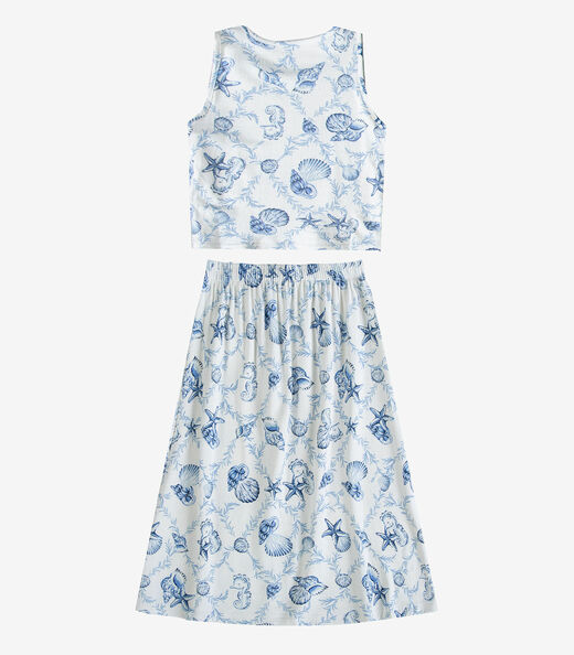 Conjunto Infantil Feminino Saia e Regata Select Bege