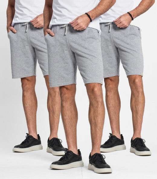 Image_Kit 3 Bermudas De Moletom Masculina Select Mescla