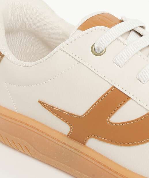 Tênis Casual Feminino Recorte Marisa Off White