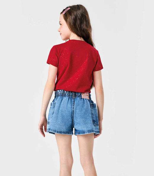 Shorts Menina Jeans Trick Nick Azul