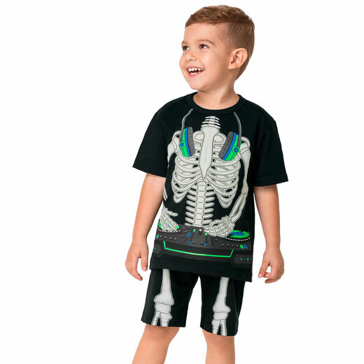 Pijama Infantil Masculino Camiseta e Bermuda Kyly