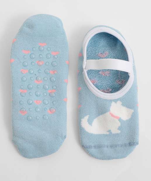 Image_Meia Sapatilha Feminina Antiderrapante Marisa Azul