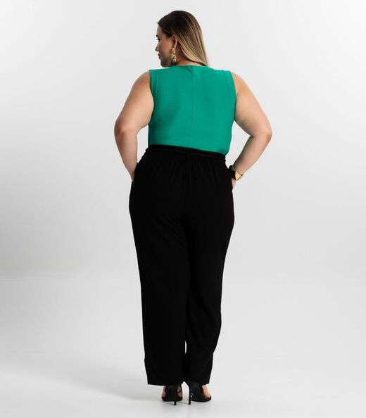 Calça Feminina Plus Size Secret Glam Preto