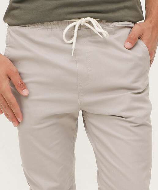 Calça Masculina Sarja Jogger Bolsos 