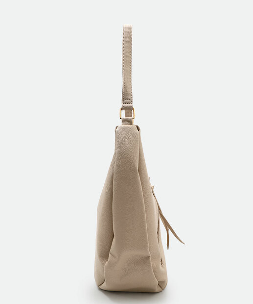 Bolsa De Ombro Tote Feminina Marisa Bege