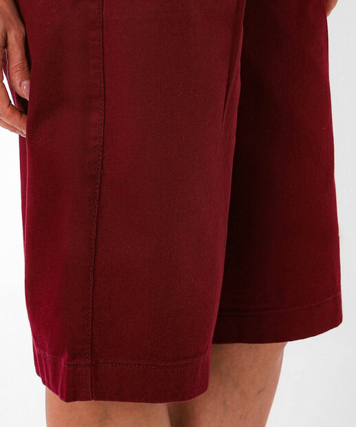 Bermuda Jorts Feminina Sarja Bolsos Zune Jeans Vinho